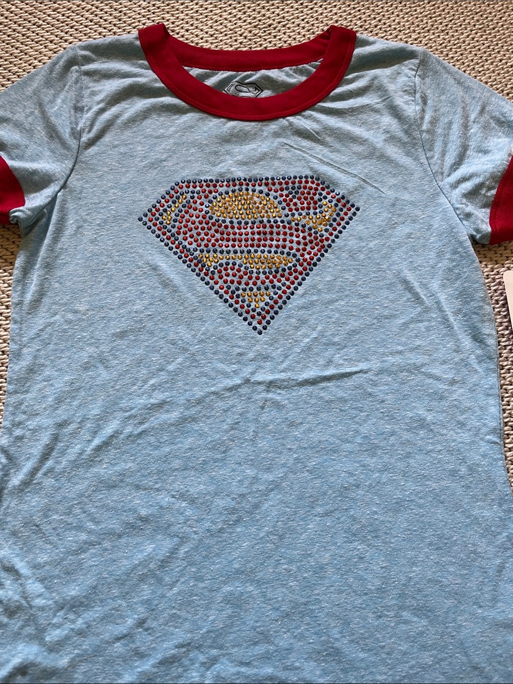 T-shirt Supergirl girls size XL 14-16 new 55% cotton 45% polyester short sleeve